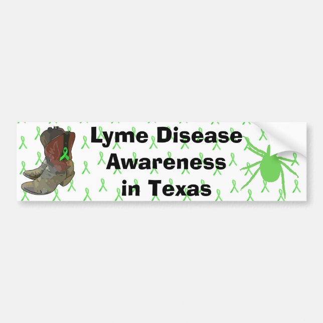 Medvetenhet om borrelia i Texas Bildäckslim Bildekal (Framsidan)