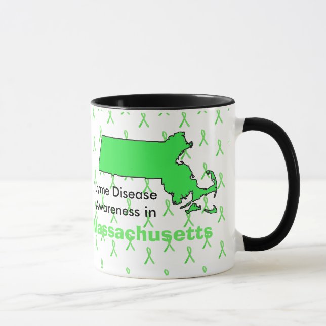Medvetenhet om borrelia på Massachusetts kaffemugg (Höger)