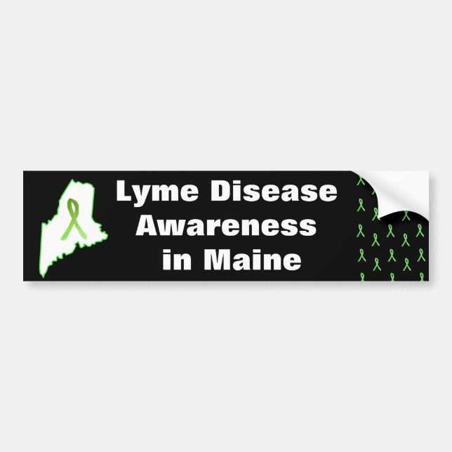 Medvetenhet om borrelios i Maine Bumper Sticker Bildekal (Framsidan)
