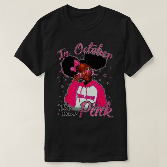 Medvetenhet om bröstcancer afrikansk amerikansk sv t shirt (Design framsida)