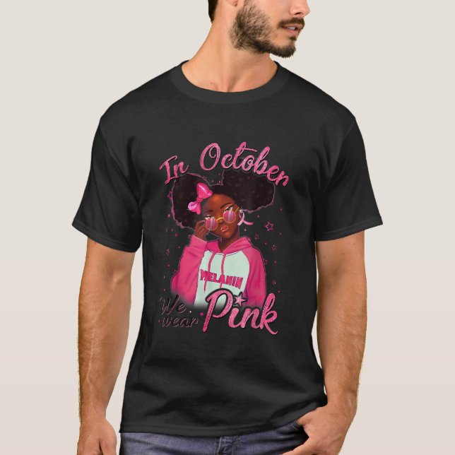 Medvetenhet om bröstcancer afrikansk amerikansk sv t shirt (Framsida)