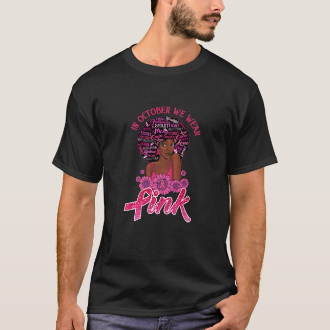 Medvetenhet om bröstcancer afrikansk amerikansk sv t shirt (Framsida)
