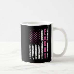 Medvetenhet om bröstcancer Amerikansk Flagga Kamp Kaffemugg