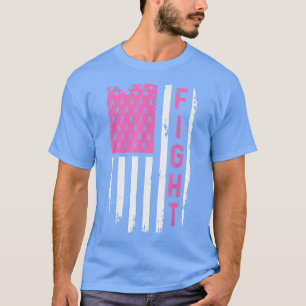 Medvetenhet om bröstcancer Amerikansk Flagga T Shirt