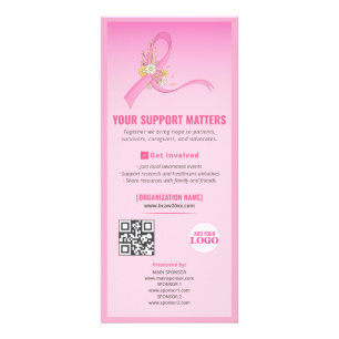 Medvetenhet om bröstcancer Bilingual Ribbon QR kod Reklamkort