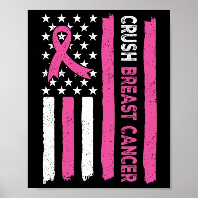 Medvetenhet om bröstcancer Bling Rosa Poster (Framsidan)