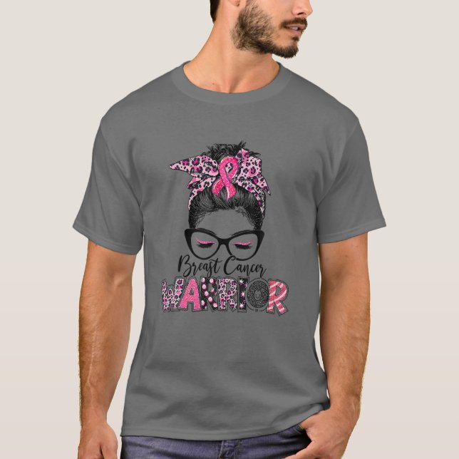 Medvetenhet om bröstcancer Bun Leopard T Shirt (Framsida)