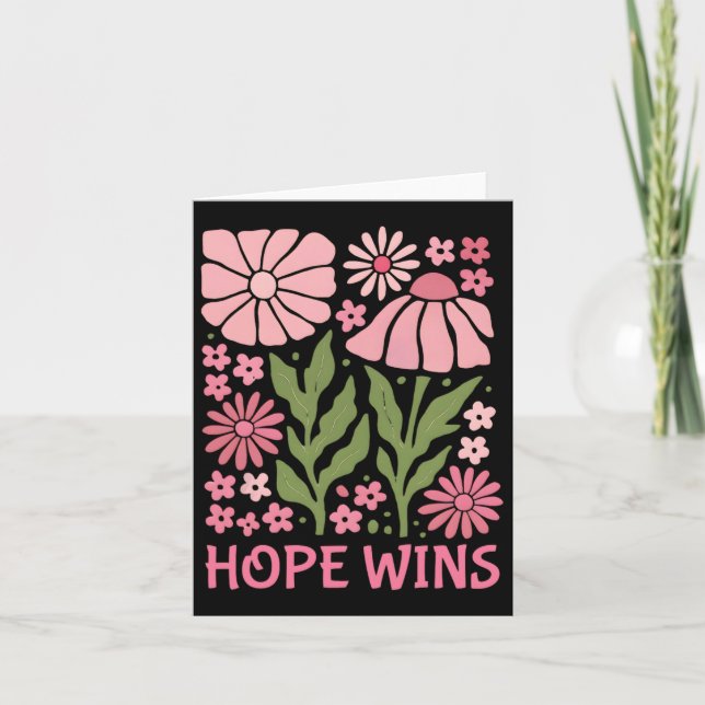 Medvetenhet om bröstcancer Citat Hope Wins Kort (Framsida)