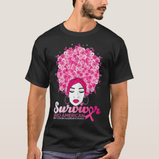 Medvetenhet om bröstcancer för afrikansk Afro Am T Shirt