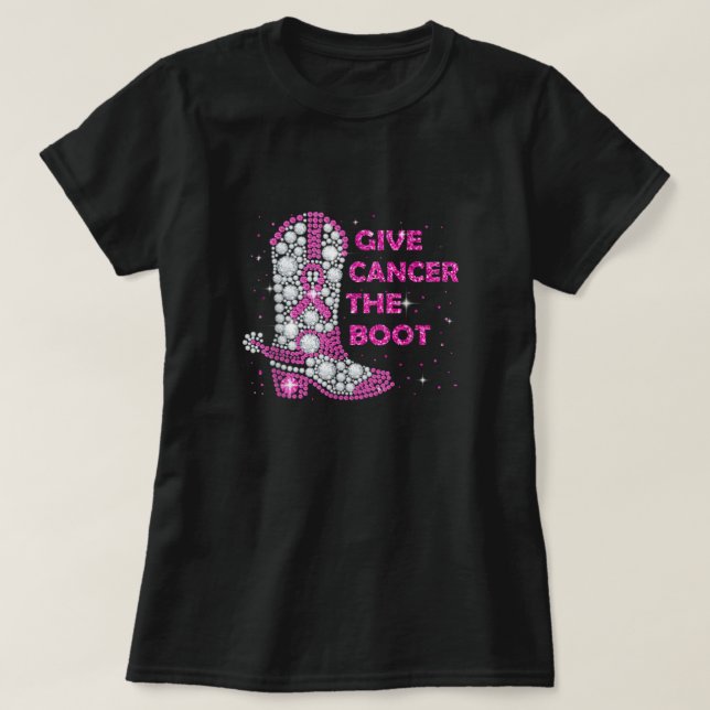 Medvetenhet om bröstcancer Ge cancer Rosan vid sta T Shirt (Design framsida)