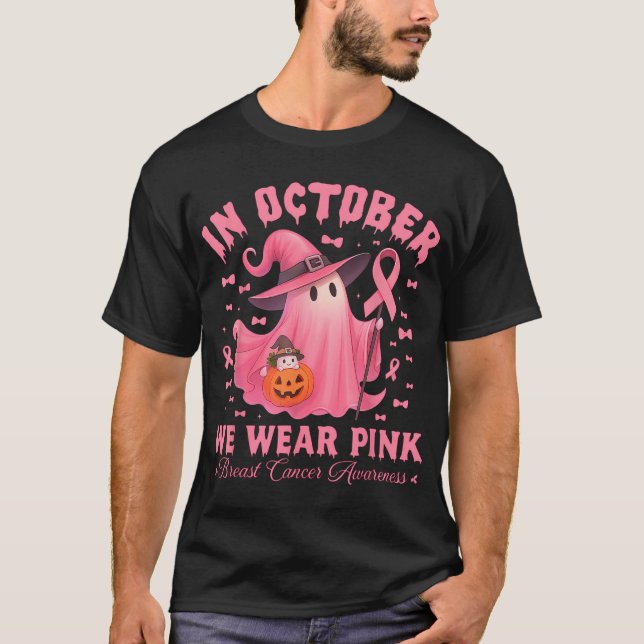 Medvetenhet om bröstcancer Halloween i oktober T Shirt (Framsida)