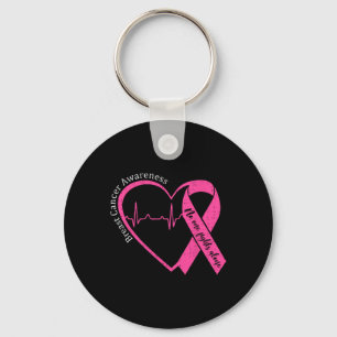 Medvetenhet om bröstcancer Hjärtat Rosa Ribbon Sup Nyckelring