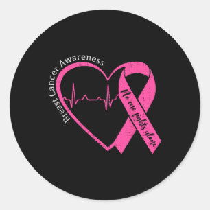 Medvetenhet om bröstcancer Hjärtat Rosa Ribbon Sup Runt Klistermärke