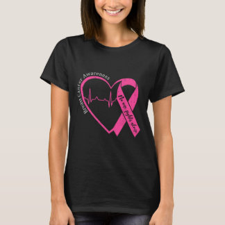 Medvetenhet om bröstcancer Hjärtat Rosa Ribbon Sup T Shirt