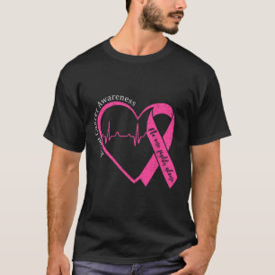 Medvetenhet om bröstcancer Hjärtat Rosa Ribbon Sup T Shirt