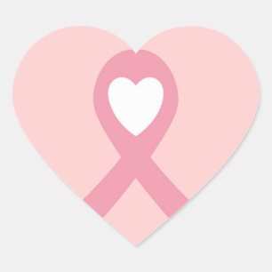 Medvetenhet om bröstcancer hjärtformat klistermärke