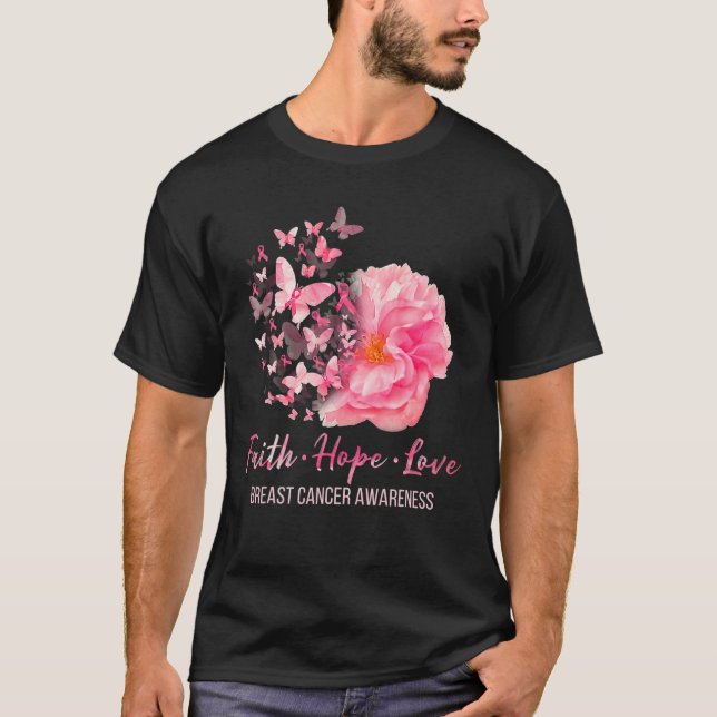Medvetenhet om bröstcancer Hoith Hope Kärlek Butte T Shirt (Framsida)