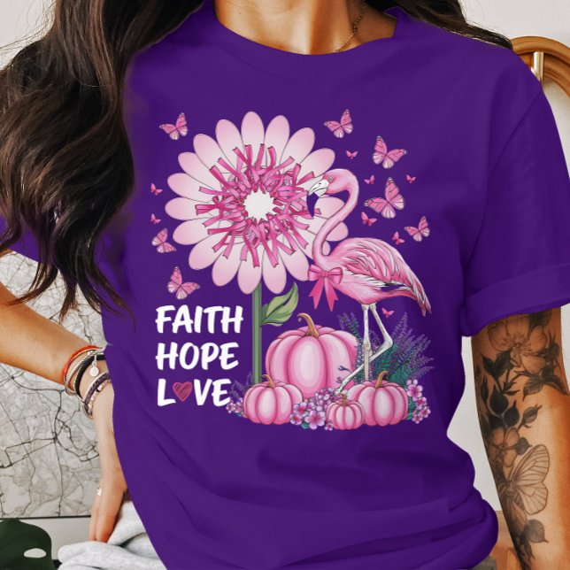 Medvetenhet om bröstcancer Hoith Hope Kärlek Flami T Shirt (Skapare uppladdad)