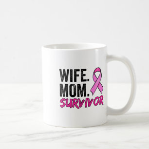 Medvetenhet om bröstcancer hos fru Mamma Survivor Kaffemugg
