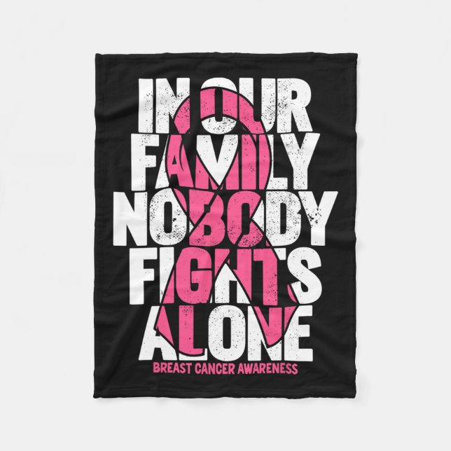 Medvetenhet om bröstcancer hos Rosa-familjen för c Fleecefilt (Framsidan)