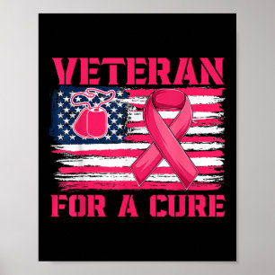 Medvetenhet om bröstcancer hos veteran för ett ren poster