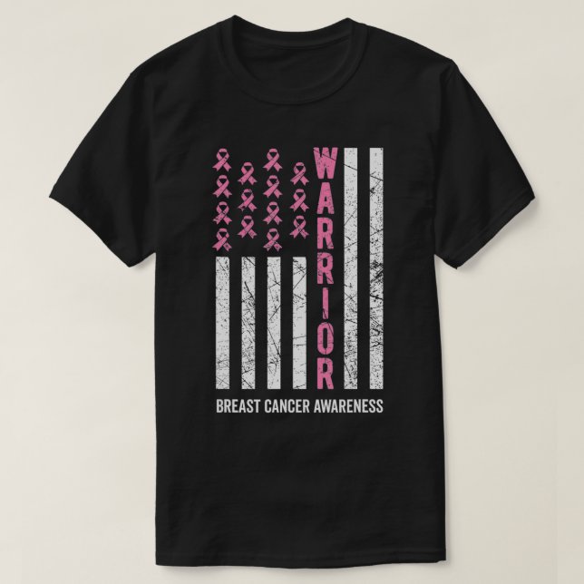 Medvetenhet om bröstcancer hos Warrior Rosa Ribbon T Shirt (Design framsida)