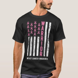 Medvetenhet om bröstcancer hos Warrior Rosa Ribbon T Shirt