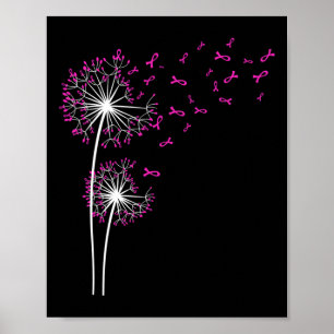 Medvetenhet om bröstcancer i Dandelion Faith Hope  Poster