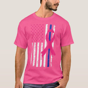 Medvetenhet om bröstcancer i den amerikanska polis t shirt