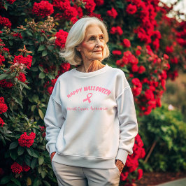 Medvetenhet om bröstcancer i happy halloween t shirt