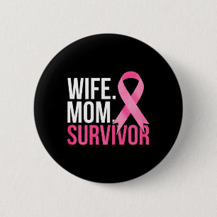 Medvetenhet om bröstcancer i mamma Survivor Breast Knapp