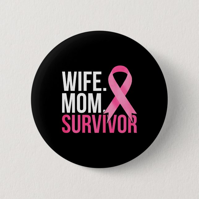 Medvetenhet om bröstcancer i mamma Survivor Breast Knapp (Framsida)
