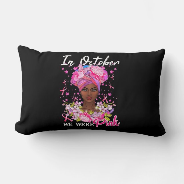 Medvetenhet om bröstcancer i oktober Bära Rosa Bl Lumbarkudde (Framsida)