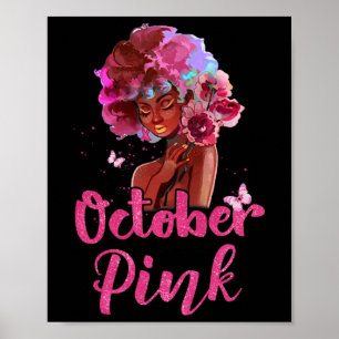 Medvetenhet om bröstcancer i oktober Bära Rosa Bl Poster