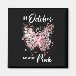 Medvetenhet om bröstcancer i oktober Bära Rosa Bu Magnet