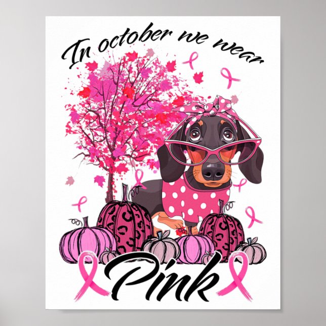 Medvetenhet om bröstcancer i oktober Bära Rosa Da Poster (Framsidan)