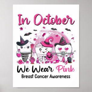 Medvetenhet om bröstcancer i oktober Bära Rosa De Poster