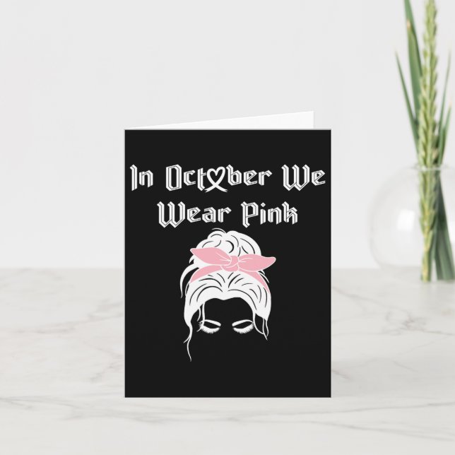 Medvetenhet om bröstcancer i oktober I Bära Rosa R Kort (Framsida)