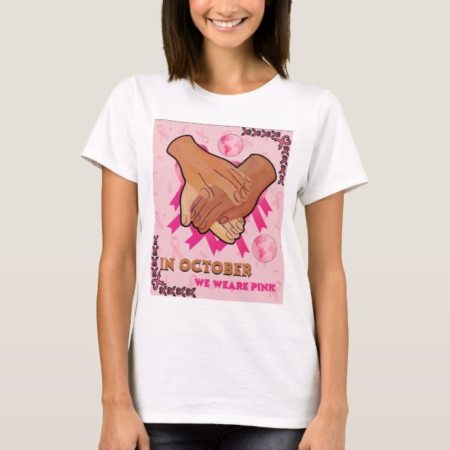 Medvetenhet om bröstcancer i oktober t shirt (Framsida)