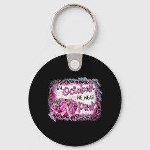 Medvetenhet om bröstcancer i oktober Vi Bära Rosa Nyckelring