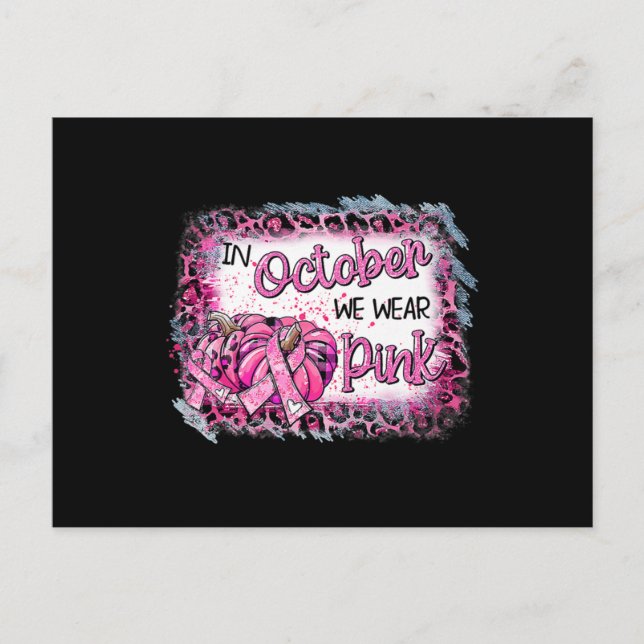 Medvetenhet om bröstcancer i oktober Vi Bära Rosa  Vykort (Framsida)