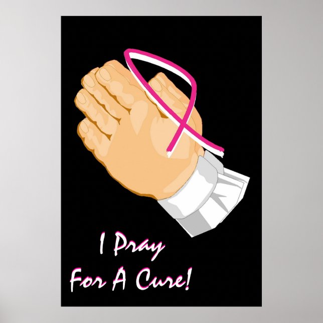 Medvetenhet om bröstcancer i Praying Händer Poster (Framsidan)