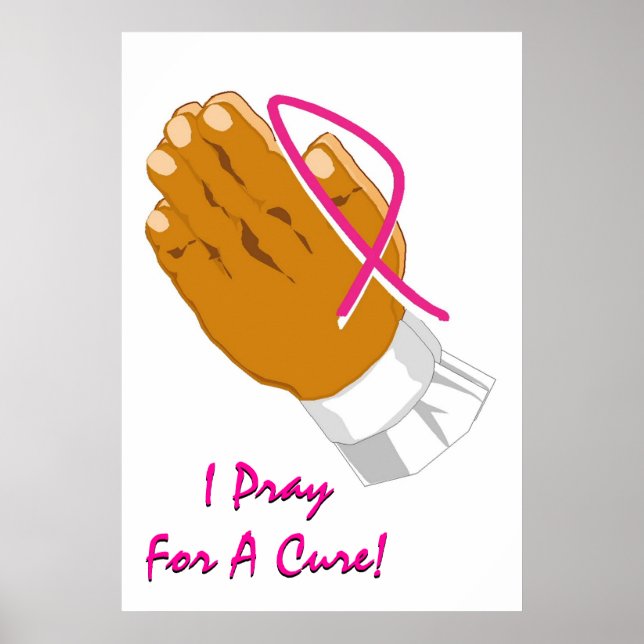 Medvetenhet om bröstcancer i Praying Händer Poster (Framsidan)