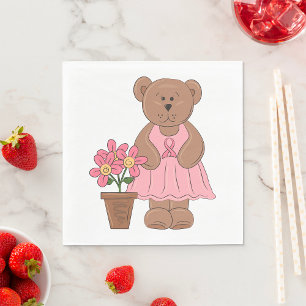 Medvetenhet om bröstcancer i Rosa Dress Pappersservett