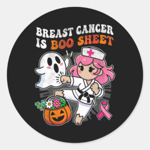 Medvetenhet om bröstcancer Karate Fight Ghost H Runt Klistermärke