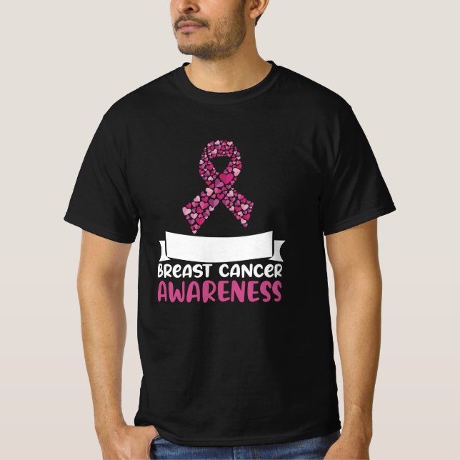 Medvetenhet om bröstcancer Kvinnor vid Rosa T Shirt (Framsida)