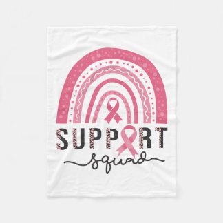 Medvetenhet om bröstcancer Leopard Rosa Rainbow Fleecefilt