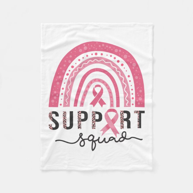 Medvetenhet om bröstcancer Leopard Rosa Rainbow Fleecefilt (Framsidan)