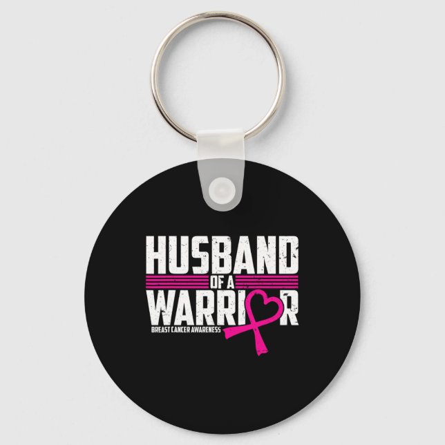 Medvetenhet om bröstcancer Make om Warrior Rosa Nyckelring (Framsida)