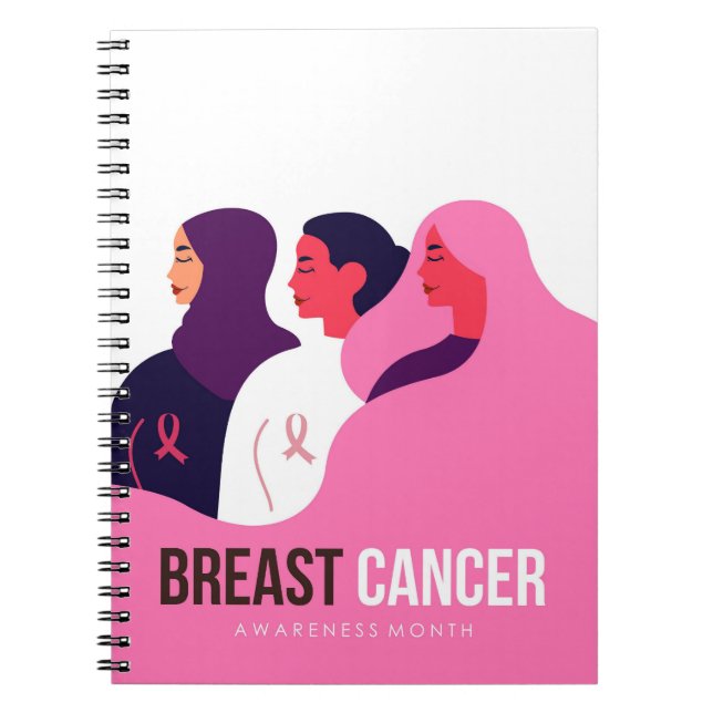 Medvetenhet om bröstcancer månad anteckningsbok (Framsidan)